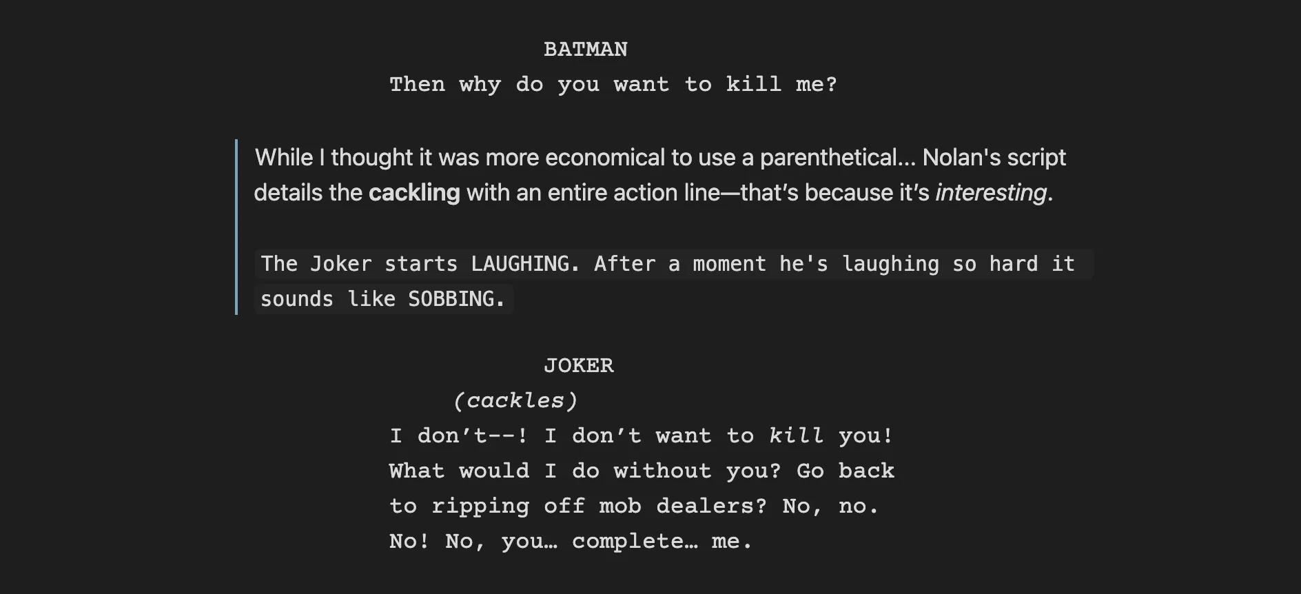 demo of using blockquote